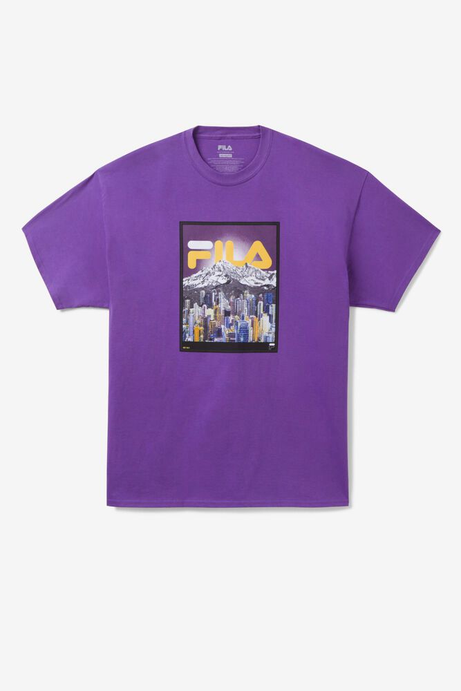 Fila T-Shirt Mens Purple Purple Mountain - Ireland 94562-HYPX